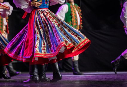 Zbliżenie na spódnicę kostiumu spiskiego