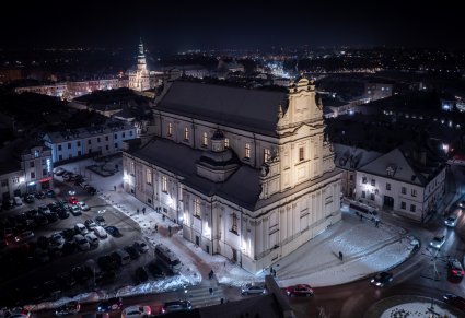 Kościół pw. Zwiastowania Najświętszej Maryi Panny w Zamościu z lotu ptaka