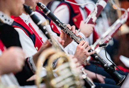 Zbliżenie na część instrumentów dętych